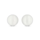 Sterling Silver 925 Earring Rhodium Plated Embedded With White Shell Pearl