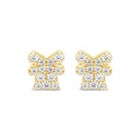 Sterling Silver 925 Earring Gold Plated Embedded With White CZ