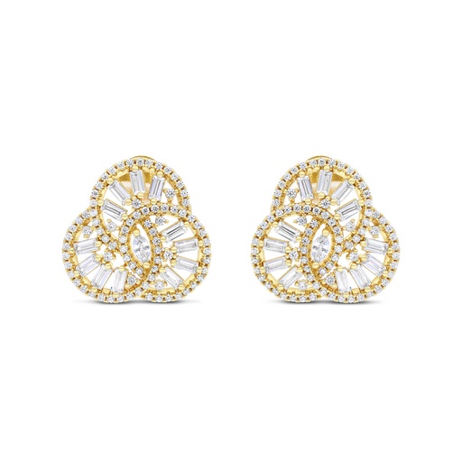 [EAR02WCZ00000C119] Sterling Silver 925 Earring Gold Plated Embedded With White CZ
