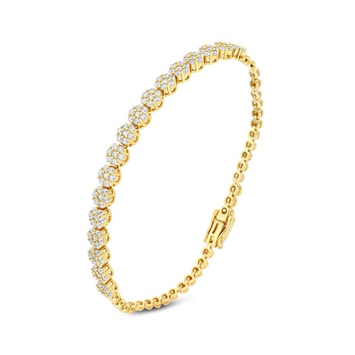 [BRC02WCZ00000B030] Sterling Silver 925 Bracelet Gold Plated Embedded With White CZ