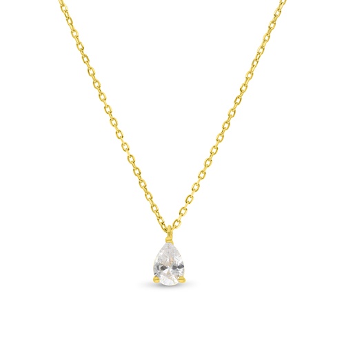 [NCL02WCZ00000B243] Sterling Silver 925 Necklace Gold Plated Embedded With White CZ