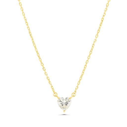 [NCL02CIT00000B247] Sterling Silver 925 Necklace Gold Plated Embedded With Yellow Zircon