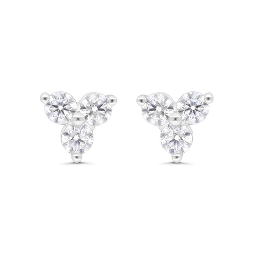 [EAR01WCZ00000C170] Sterling Silver 925 Earring Rhodium Plated Embedded With White CZ