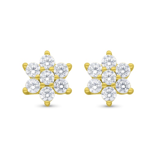 [EAR02WCZ00000C175] Sterling Silver 925 Earring Gold Plated Embedded With White CZ