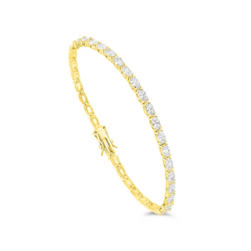 [BRC02WCZ00000B083] Sterling Silver 925 Bracelet Gold Plated Embedded With White CZ 