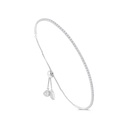 Sterling Silver 925 Bracelet Rhodium Plated Embedded With White CZ 