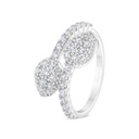 Sterling Silver 925 Ring Rhodium Plated Embedded With White CZ