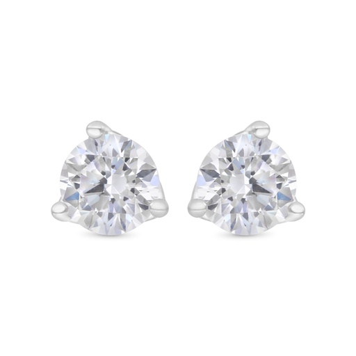 [EAR01WCZ00000C192] Sterling Silver 925 Earring Rhodium Plated Embedded With White CZ