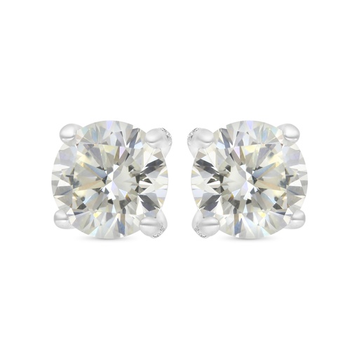 [EAR01CIT00WCZC193] Sterling Silver 925 Earring Rhodium Plated Embedded With Yellow Zircon And White CZ