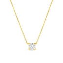 Sterling Silver 925 Necklace Gold Plated Embedded With Yellow Zircon And White CZ