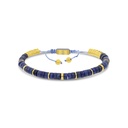 Stainless Steel Bracelet, Gold Plated And Blue-vein Stone For Men 316L