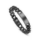 Stainless Steel Bracelet, Black Plated For Men 316L
