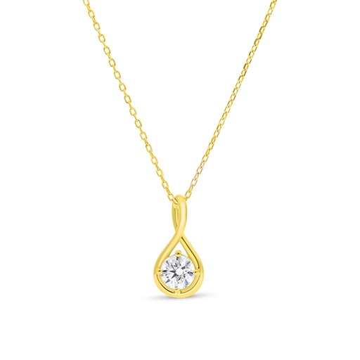 [NCL02WCZ00000B364] Sterling Silver 925 Necklace Gold Plated Embedded With White Zircon