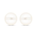 Sterling Silver 925 Earring Rhodium Plated Embedded With Natural White Pearl 