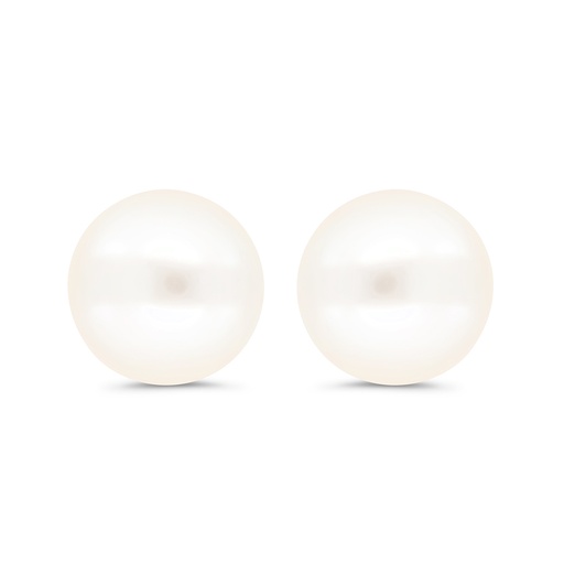 [EAR01FPR00000C296] Sterling Silver 925 Earring Rhodium Plated Embedded With Natural White Pearl 