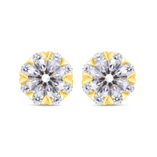 [EAR02WCZ00000C321] Sterling Silver 925 Earring Gold Plated Embedded With White Zircon 