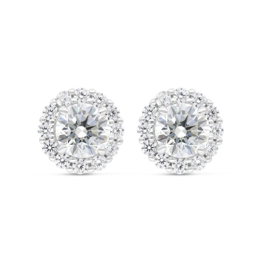 [EAR01CIT00WCZC318] Sterling Silver 925 Earring Rhodium Plated Embedded With Yellow Zircon And White Zircon