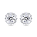 Sterling Silver 925 Earring Rhodium Plated Embedded With Yellow Zircon And White Zircon