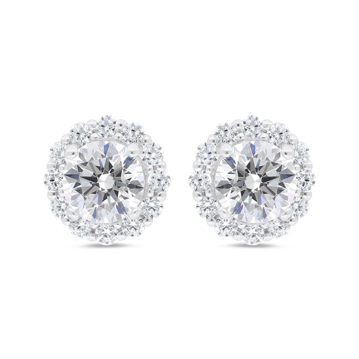 [EAR01CIT00WCZC315] Sterling Silver 925 Earring Rhodium Plated Embedded With Yellow Zircon And White Zircon