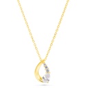 Sterling Silver 925 Necklace Gold Plated Embedded With White Zircon 