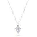 Sterling Silver 925 Necklace Rhodium Plated Embedded With White Zircon 