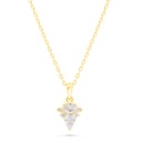 Sterling Silver 925 Necklace Gold Plated Embedded With White Zircon 
