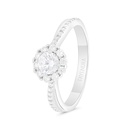 Sterling Silver 925 Ring Rhodium Plated Embedded With White Zircon 
