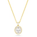 Sterling Silver 925 Necklace Gold Plated Embedded With Yellow Zircon And White Zircon