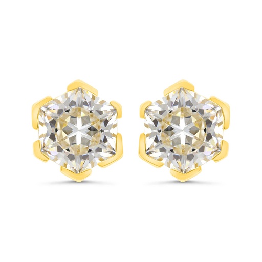 [EAR02CIT00000C255] Sterling Silver 925 Earring Gold Plated Embedded With Yellow Zircon 