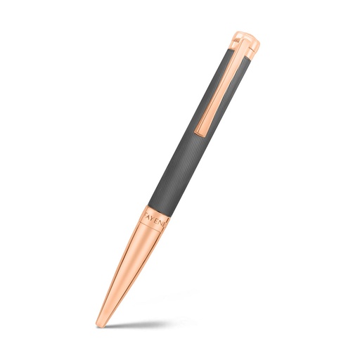 [PEN0900004000A117] قلم فايندرا الفاخر مع نقش حلزوني مطلي رمادي و ذهبي روز