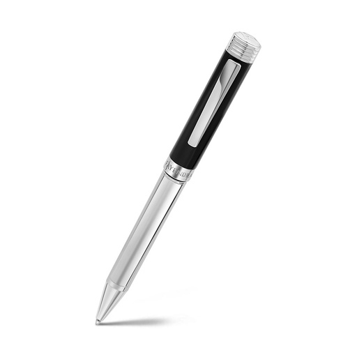[PEN0900002000A122] Fayendra Pen Black And Silver Plated And The Bottom Silver Plated