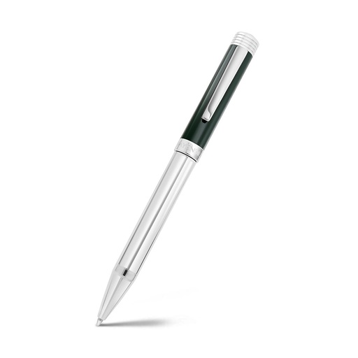 [PEN0900005000A122] قلم فايندرا الفاخر الجزء العلوي مطلي فضي و اخضر و الجزء السفلي مطلي فضي