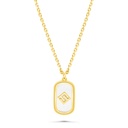Sterling Silver 925 Necklace Golden Plated Embedded With White Shell LOGO
