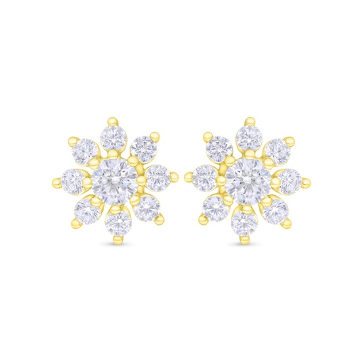 [EAR02WCZ00000C351] Sterling Silver 925 Earring Gold Plated Embedded With White Zircon
