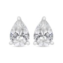 Sterling Silver 925 Earring Rhodium Plated Embedded With White Zircon