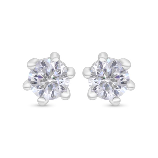 [EAR01WCZ00000C369] Sterling Silver 925 Earring Rhodium Plated Embedded With White Zircon
