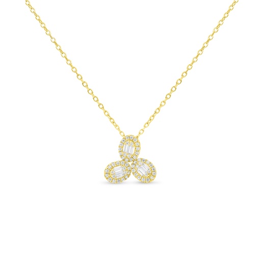 [NCL02WCZ00000B397] Sterling Silver 925 Necklace Gold Plated Embedded With White Zircon