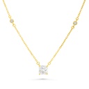Sterling Silver 925 Necklace Gold Plated Embedded With White Zircon