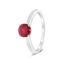 Sterling Silver 925 Ring Rhodium Plated Embedded With Ruby Corundum 