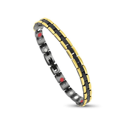 [BRC0900000000A172] Stainless Steel 304L Bracelet, Gold And Black Plated For Men