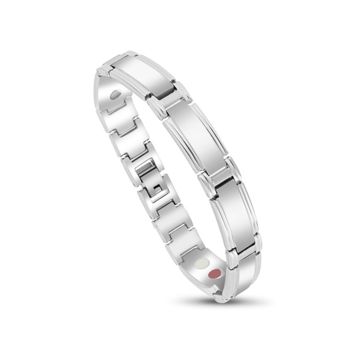 [BRC0900002000A173] Stainless Steel 316L Bracelet, Silver Plated For Men