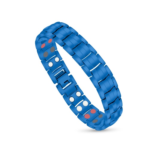 [BRC0900002000A176] Stainless Steel 316L Bracelet, Blue Plated For Men