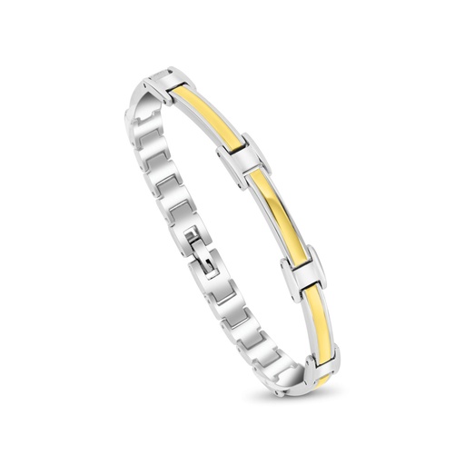 [BRC0900000000A179] Stainless Steel 316L Bracelet, Silver And Gold Plated For Men