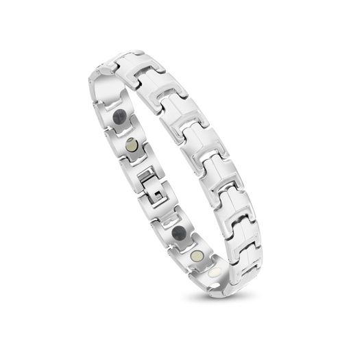 [BRC0900001000A182] Stainless Steel 316L Bracelet, Silver Plated For Men