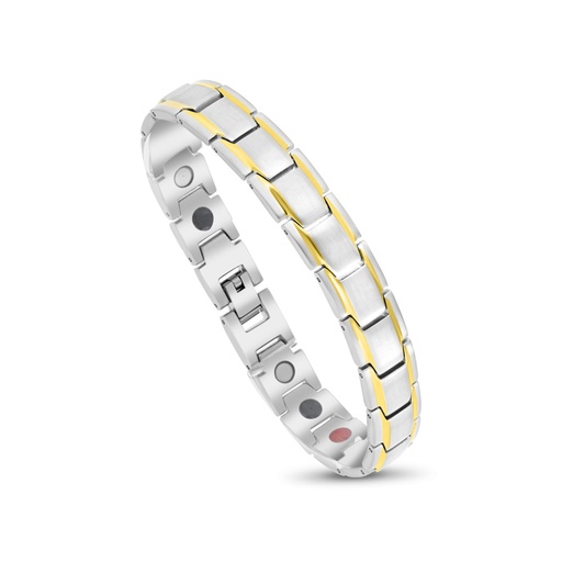 [BRC0900002000A183] Stainless Steel 316L Bracelet, Silver And Gold Plated For Men