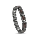 Stainless Steel 316L Bracelet, Black And Red Plated For Men