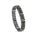 Stainless Steel 316L Bracelet, Black And Yellow Plated For Men