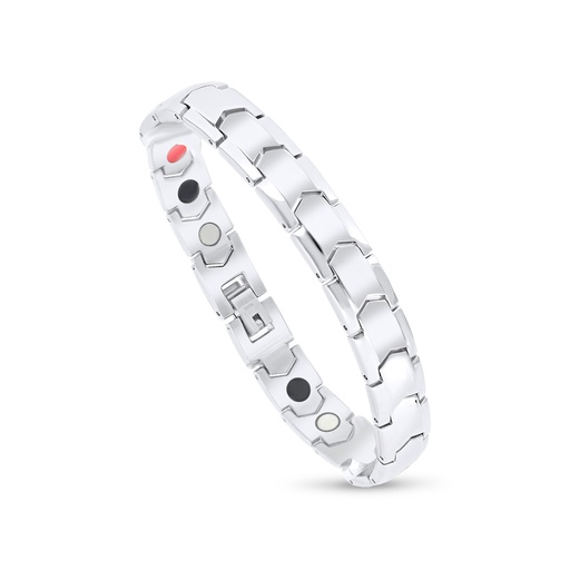 [BRC0900000000A196] Stainless Steel 316L Bracelet, Silver Plated For Men