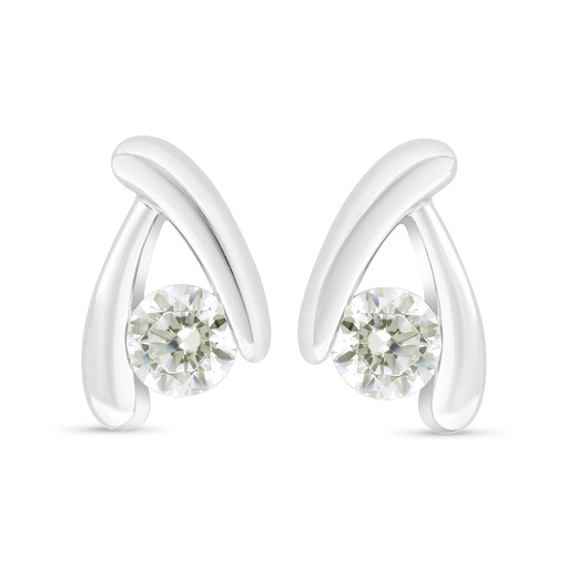[EAR01CIT00000C399] Sterling Silver 925 Earring Rhodium Plated Embedded With Yellow Zircon