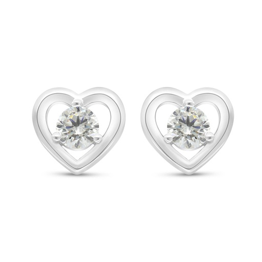 [EAR01WCZ00000C442] Sterling Silver 925 Earring Rhodium Plated Embedded With White Zircon